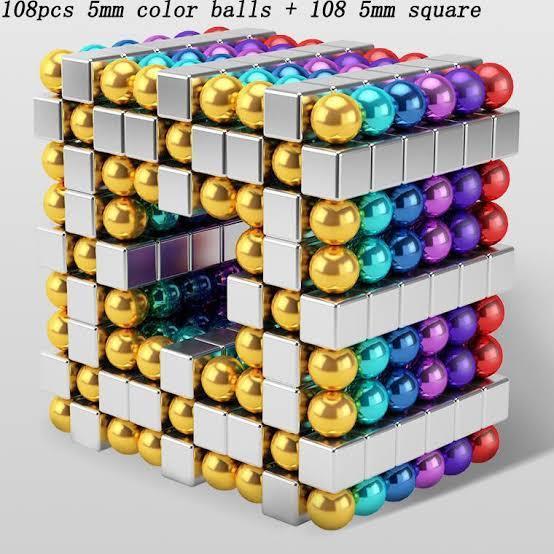 5MM%20216%20Pieces%20Magnet%20(108%20Silver%20Cubes+108%20Multi%20Colour%20Balls)%20-%20Image%203
