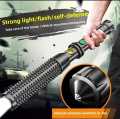 Wolf Tooth Stick Flashlight Strong Charging Light - Outdoor Super Bright Multi Functional Telescopic Self Defense and glass breaker Rough and Tough Quality. 