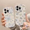 For Tecno Spark 10C Go 2023 10 Camon 20 Infinix Hot 10Lite 20i 8 30i Hot 12 30 9 10 11 20 10T Play Note 12 G96 30 Pro Smart 7 5 6 Plus Retro Fresh Blue Flower Cartoon Cute Cat Cover. 