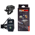 Motorcycle Mobile Charger USB 2A with Compas-s Water Resistant Bike Charger Handle Mount. 