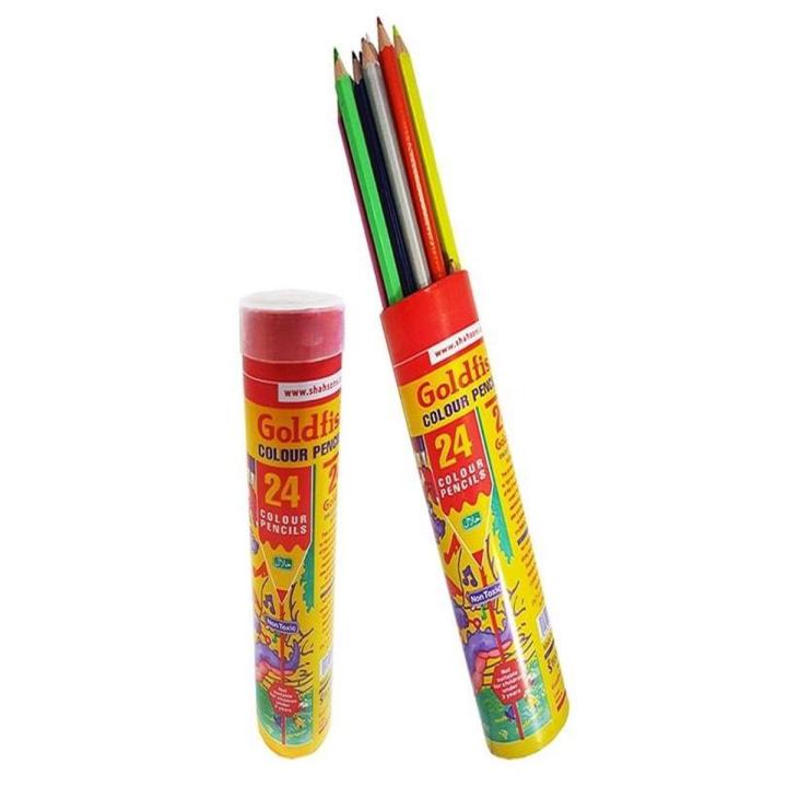 Goldfish Colour Pencil - 24 Colour Metal Cane