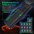 Keyboards -  PC232 Gaming Keyboard 112 Keys Wired Membrane Keyboard RGB Light Backlit Anti-Ghosting English Keyboard For Laptop PC (English Keyboard). 