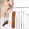 Ear Wax Cleaning Kit, 6 Pcs Ear Pick Tools, Wax Removal Kit, Ear Cleaning Tool Set, Spring Earwax Cleaner Tool Ear Wax Remover, Reusable Ear Cleaner for Children. 