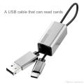 BASEUS MULTIFUNCTION TYPE C Cable  (MICRO SD Card Reader + Data TRANSFER / Sync + CHARGING ) TYPE -C Charging Cable. 