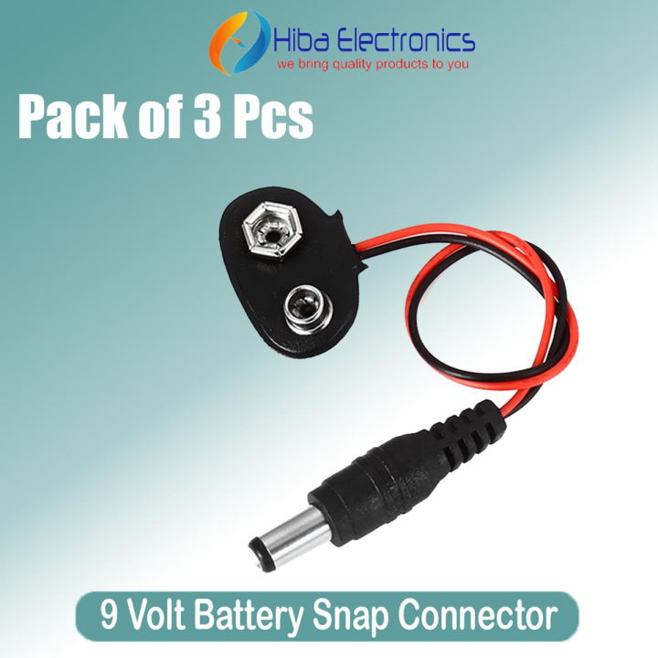 9 Volt Battery Snap Connector to DC Male Power Adapter Cable 9v Battery Connector for Arduino 9 volt External power connector