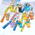 Cartoon cute Pikachu Eevee keychain creative couple small gift car key chain bag pendant. 