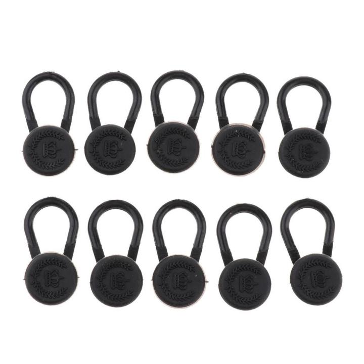 10Pcs Collar/Neck Extenders Wonder Button Shirts Expansion Unisex Black