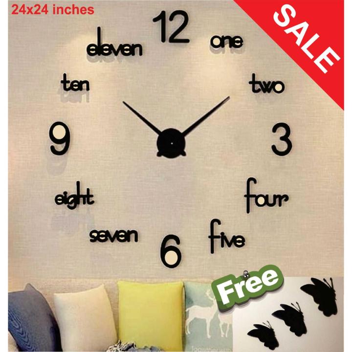 DIY 3D Wall Clock DIY Acrylic Wall Clock - Clocks for Rooms and Offices- Acrylic Wall Clock/Clock Wall