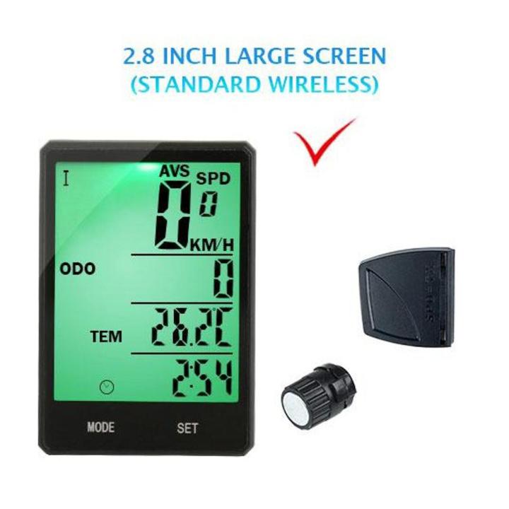 Large Display With Clock Bike Computer Speedometer Odometer Wired ...
