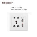 Dual USB Universal Socket for Mobile Charging 2.1A Multi Plug |  Wall Socket Universal Power Outlet Switch control Socket with Dual USB Smart Induction Charge Port For Mobile 5V 2.1A. 