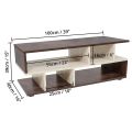 Wooden Coffee Table - End & Sofa Side Tea Table,Centre Table with Solid Finish Space Saving Portable Furniture with Storage for Living Room,Bed Room,Balcony(L 100 x B 40 x H 39 cm, Brown). 