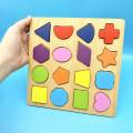 Colorful Geometric Shapes Learning Board For Montessori Kids. 