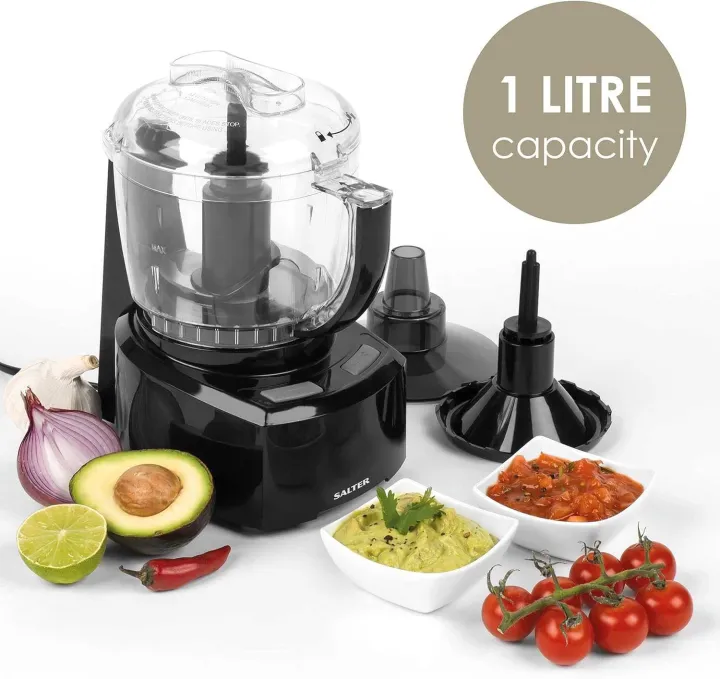 Salter%20EK3171%208%20In%201%20Compact%20Food%20Processor%20Prep%20Pro%20Mini%20ElectricFood%20Chopper%201L%20BPA%20Free%20Easy%20Pour%20Jug%20Stir%20Mix%20Blend%20Chop%20Whip%20and%20Grind%20Stainless%20Steel%20Bi%20Directional%20Blade%20200W%20Black%20-%20Image%202