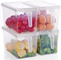 Pack of 3 Fridge Organizer Fresh Spacer Layer Storage Rack Drawer Basket Refrigerator Pull-out Drawers Fridge Freezer Storage Organizer Box with Lid and Handle Door Freezer Container Box Kitchen Organizer Plastic Basket Fruits Vegetable Basket. 