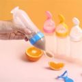 Baby Rice Paste Spoon Cute Squeezing Feeding Spoon Food Grade Silicone Newborn Food Feeder Baby Fresh Fruit Tableware Tools. 
