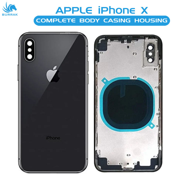 Apple%20iPhone%20X%20Housing%20Middle%20Frame%20With%20Side%20Button%20and%20Camera%20Lens%20Complete%20Body%20Casing%20Replacement%20For%20iPhone%20X%20-%20Grey%20-%20Image%202