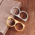 Hip Hop Smooth Finger Tiger Big Ring Men Punk Double Two Finger Double Ring Jewelry Men Finger Gold Ring. 