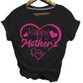 G&H Happy Mothers Day Women Letter Heart Print Short Sleeve O Neck T-Shirt Tee Top. 