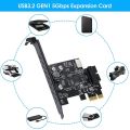 PCI-E 1X To USB 3.2 GEN1 5Gbps 20Pin Front Panel Header Riser Card. 