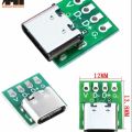 1Pcs TYPE-C female test board USB 3.1 16P to 2.54 PCB adapter converter high current. 