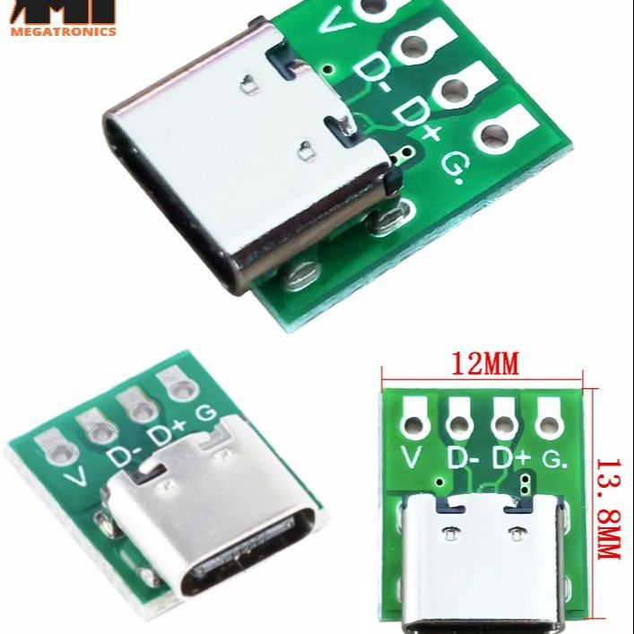 1Pcs TYPE-C female test board USB 3.1 16P to 2.54 PCB adapter converter high current