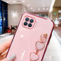 For OPPO F17 Pro Back Cover with 3D Love Heart Wristband Chain Fashion Bracelet Shiny Plating Phone Case Soft Silicone Bumper Protective Cover. 