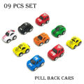 09 Pcs - Pull Back Cars, Pull Back Racing Vehicles Mini Car Toys for Kids. 