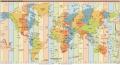 World Time Zone Map Big Panaflex Poster Educational Chart School Office Decoration. 