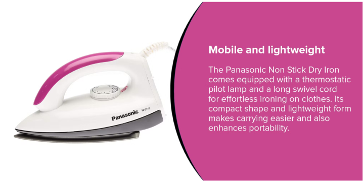 Panasonic%201%20-%201000W%20Light%20Weight%20Dry%20Iron,%20Ni317t%20(Pink)%20-%20Image%204