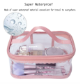 Cosmetic Organizer Makeup Brush Bag Cosmetics Transparent Multifunction Large Waterproof Portable Travel Makeup Cosmetic Bags - Pink - 1Pc. 