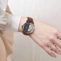 TOMI T080 Half Transparent Women Watch Leather Strap Casual Girls Wrist Watch Fashion Girls Watch. 