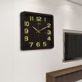 Hitco Walll Clock - Square Night Vision Clock - 13x13" Wooden Brown Watch Best Quality - Step Movement - Wall Clocks for Bedroom / Living Room / Decor - Clock Wall Stylish - Decorating Item. 