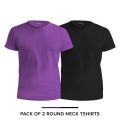 Select by Daraz  - T shirt For Men & Boys (Round Neck)  -  Black & Plum. 