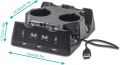Tihokile PS4 Move Controller Charging Station, PS4 Controller Charging Station with LED Display and 3 Front USB Ports, PS4 Charger Docking Station for PS4 VR Games, for PS4 Controller/PS VR Controller. 