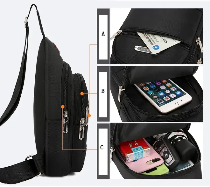 MEN'S%20CASUAL%20%20Crossbody%203%20ZIPPER%20CHEST%20CROSSBODY%20Men%20Travel%20Messenger%20Bag%20Cross%20Body%20Bag%20Design%20for%20earphone%20-%20Image%204