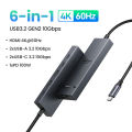 UGREEN 6-in-1 USB C Hub with 4K 60Hz HDMI, 100W PD Charging, 10Gbps USB 3.2 Ports - Multi-Port Adapter for MacBook Pro/Air, iPad, Windows Laptops & Android Phones. 