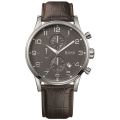 Hugo Boss Grey Dial Brown Leather Strap Chronograph Watch For Men 1512570. 