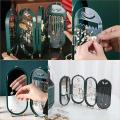 Foldable Jewellery Organizer with Mirror Ear Rings & Necklace_Hanging Holder Jewelry Box Vanity Hanger Stand suitable for storing necklaces and bracelets.. 