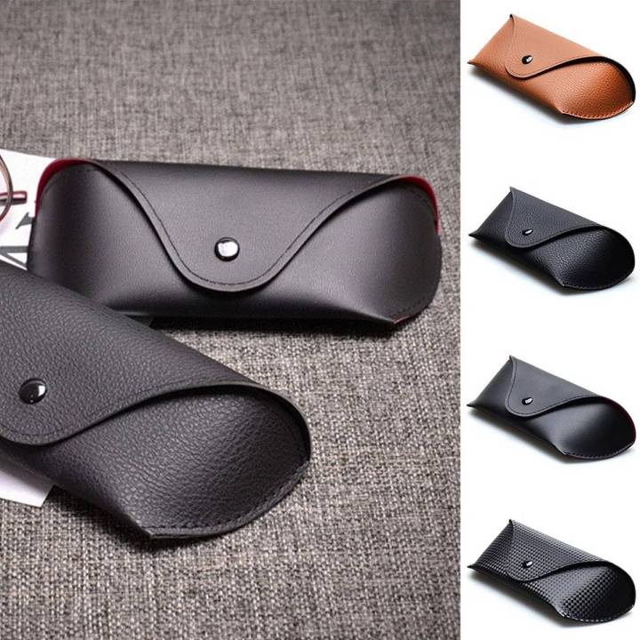 Black Brown Leather Glasses Case Box Cover for Protection For Woman and Men Sunglasses