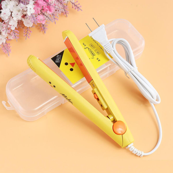 Mini Small Hair Straightener Student Mini Crystal Flat Iron Bangs Straight Hair Curler Fashion Portable Hair Styling Tools Eishal Cosmetics