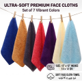 Cotton Face Towel 12x12 Inch | Soft Absorbent Washcloth | Face Cleaning Towel | Makeup Removal Cloth | Bathroom & Travel Use. 