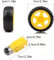 Smart Car Tyre Wheel With Gear Dc 5V Motor Diy Car Robot Arduino. 