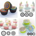 Cupcake Textures design 3 Pcs Different Scroll Textures cake stamp Round Cookies Fondant Cake Molds Winter Style Cupcake Texture Tops. 