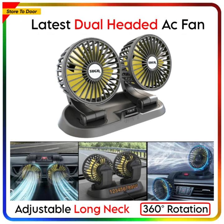 12v%20Long%20Neck%20Car%20Dashboard%20Ac%20Fan%20Double%20Headed%20360%20Degree%20Rotation%202%20Speeds%20Adjustable%20Universal%20Rikshaw%C2%A0SUV%C2%A0Truck%20-%20Image%202