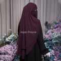 Two-Layer Niqab Hijab, Super Breathable, Premium Korean Wool Chiffon, Medium Size. 