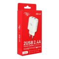 100% Original Itel ICE-41 Dual Port USB Wall Charger Fast Charging With 2 USB DC5.0V/2.4A MAX With Fast Charging Cable Micro USB / Itel Dual USB Mobile Fast Charger With Fast Charging Cable ICE-41 White. 