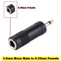6.35mm To 3.5mm Jack Connector - Audio Stereo Plug Adapter (Connect SLR microphone with PC, Laptop). 