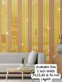 Home Decor | Acrylic Mirror Strips 2 inch by 24,32,48,96-inch Golden Self Adhesive Double Tape for Furniture and Wall Decor Bedroom Decor Living Room Decor. 