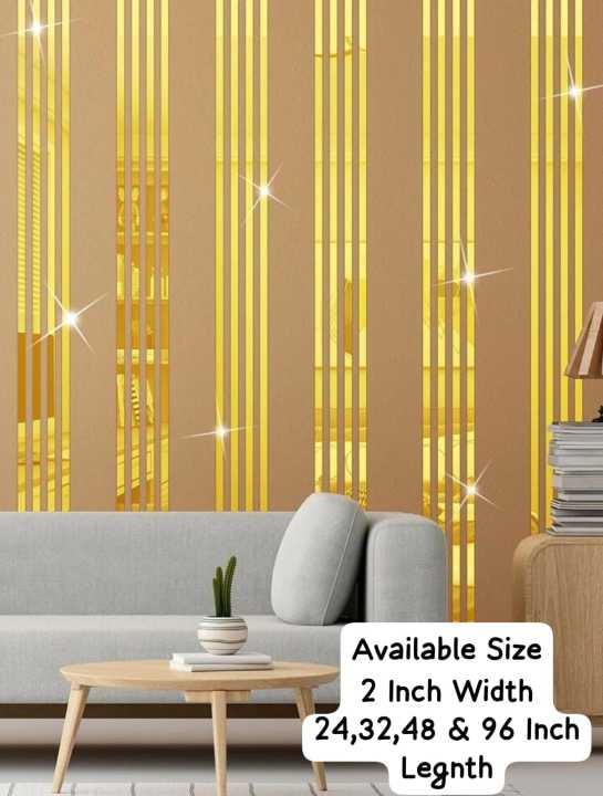 Home%20Decor%20%7C%20Acrylic%20Mirror%20Strips%202%20inch%20by%2024,32,48,96-inch%20Golden%20Self%20Adhesive%20Double%20Tape%20for%20Furniture%20and%20Wall%20Decor%20Bedroom%20Decor%20Living%20Room%20Decor%20-%20Image%202