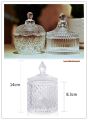 European-style yellow crystal glass storage jar, square sugar jar, diamond candy box, cotton swab box, cosmetic cotton jar, home decoration. 